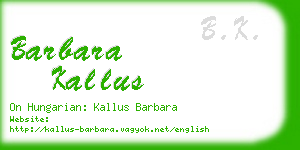 barbara kallus business card